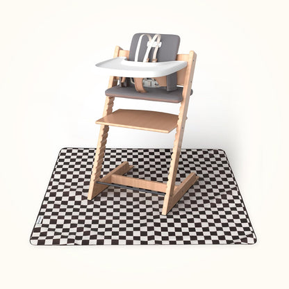 Splat Mat for Under High Chair or Table | 51" x 51" Waterproof & Mess-Proof High Chair Mat for Baby, Machine Washable for Mealtime or Art (Luna)