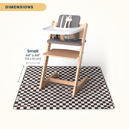 Splat Mat for Under High Chair or Table | 51" x 51" Waterproof & Mess-Proof High Chair Mat for Baby, Machine Washable for Mealtime or Art (Luna)
