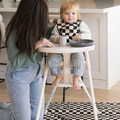 Splat Mat for Under High Chair or Table | 51" x 51" Waterproof & Mess-Proof High Chair Mat for Baby, Machine Washable for Mealtime or Art (Luna)