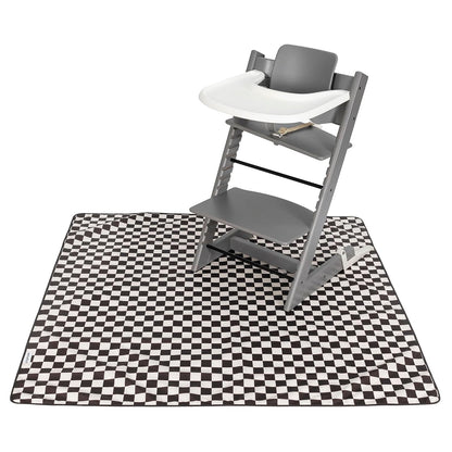 Splat Mat for Under High Chair or Table | 51" x 51" Waterproof & Mess-Proof High Chair Mat for Baby, Machine Washable for Mealtime or Art (Luna)