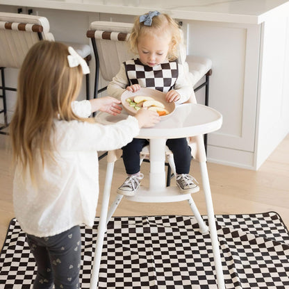 Splat Mat for Under High Chair or Table | 51" x 51" Waterproof & Mess-Proof High Chair Mat for Baby, Machine Washable for Mealtime or Art (Luna)