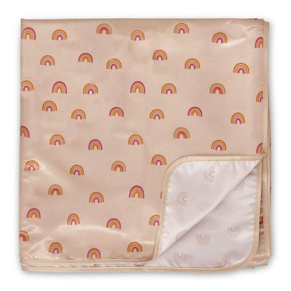 Splat Mat for Under High Chair or Table | 51" x 51" Waterproof & Mess-Proof High Chair Mat for Baby, Machine Washable for Mealtime or Art (Luna)