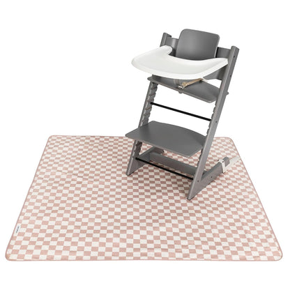 Splat Mat for Under High Chair or Table | 51" x 51" Waterproof & Mess-Proof High Chair Mat for Baby, Machine Washable for Mealtime or Art (Luna)
