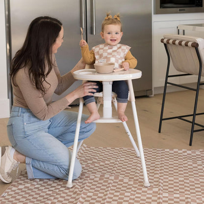 Splat Mat for Under High Chair or Table | 51" x 51" Waterproof & Mess-Proof High Chair Mat for Baby, Machine Washable for Mealtime or Art (Luna)