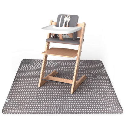 Splat Mat for Under High Chair or Table | 51" x 51" Waterproof & Mess-Proof High Chair Mat for Baby, Machine Washable for Mealtime or Art (Luna)