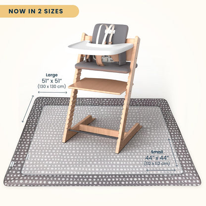 Splat Mat for Under High Chair or Table | 51" x 51" Waterproof & Mess-Proof High Chair Mat for Baby, Machine Washable for Mealtime or Art (Luna)