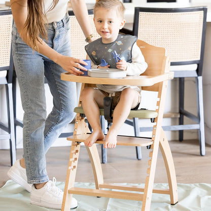 Splat Mat for Under High Chair or Table | 51" x 51" Waterproof & Mess-Proof High Chair Mat for Baby, Machine Washable for Mealtime or Art (Luna)