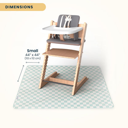 Splat Mat for Under High Chair or Table | 51" x 51" Waterproof & Mess-Proof High Chair Mat for Baby, Machine Washable for Mealtime or Art (Luna)