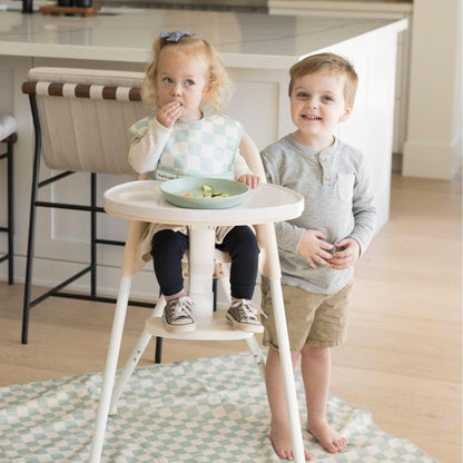 Splat Mat for Under High Chair or Table | 51" x 51" Waterproof & Mess-Proof High Chair Mat for Baby, Machine Washable for Mealtime or Art (Luna)