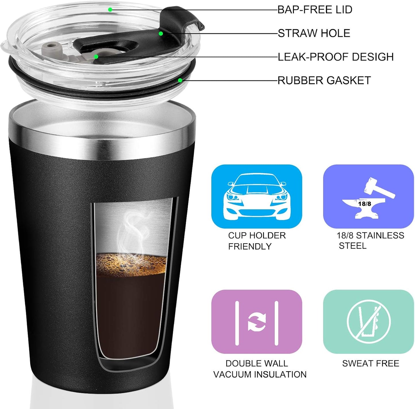 12oz Tumbler Stainless Steel Tumbler bulk Vacuum Insulated Double Wall Travel Tumbler with Lid and Straw Reusable Tumbler, Grey 1 Pack
