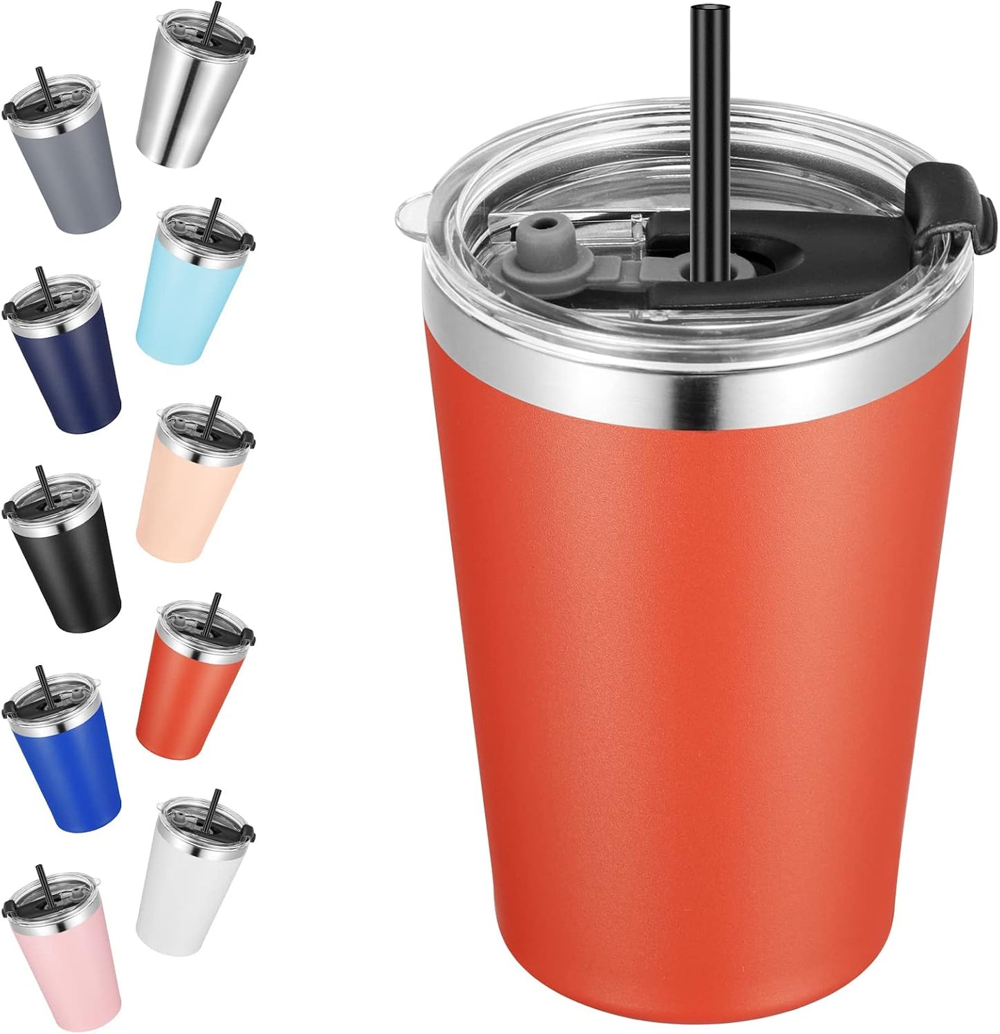 12oz Tumbler Stainless Steel Tumbler bulk Vacuum Insulated Double Wall Travel Tumbler with Lid and Straw Reusable Tumbler, Grey 1 Pack