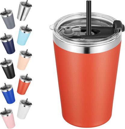 12oz Tumbler Stainless Steel Tumbler bulk Vacuum Insulated Double Wall Travel Tumbler with Lid and Straw Reusable Tumbler, Grey 1 Pack