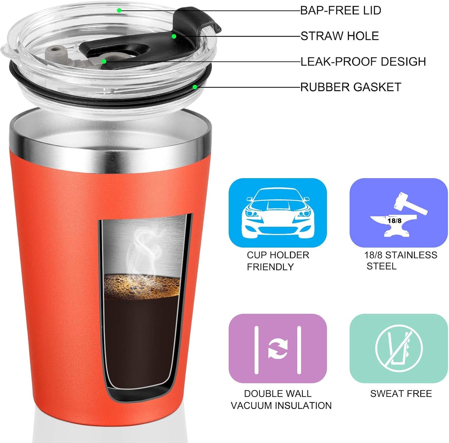 12oz Tumbler Stainless Steel Tumbler bulk Vacuum Insulated Double Wall Travel Tumbler with Lid and Straw Reusable Tumbler, Grey 1 Pack