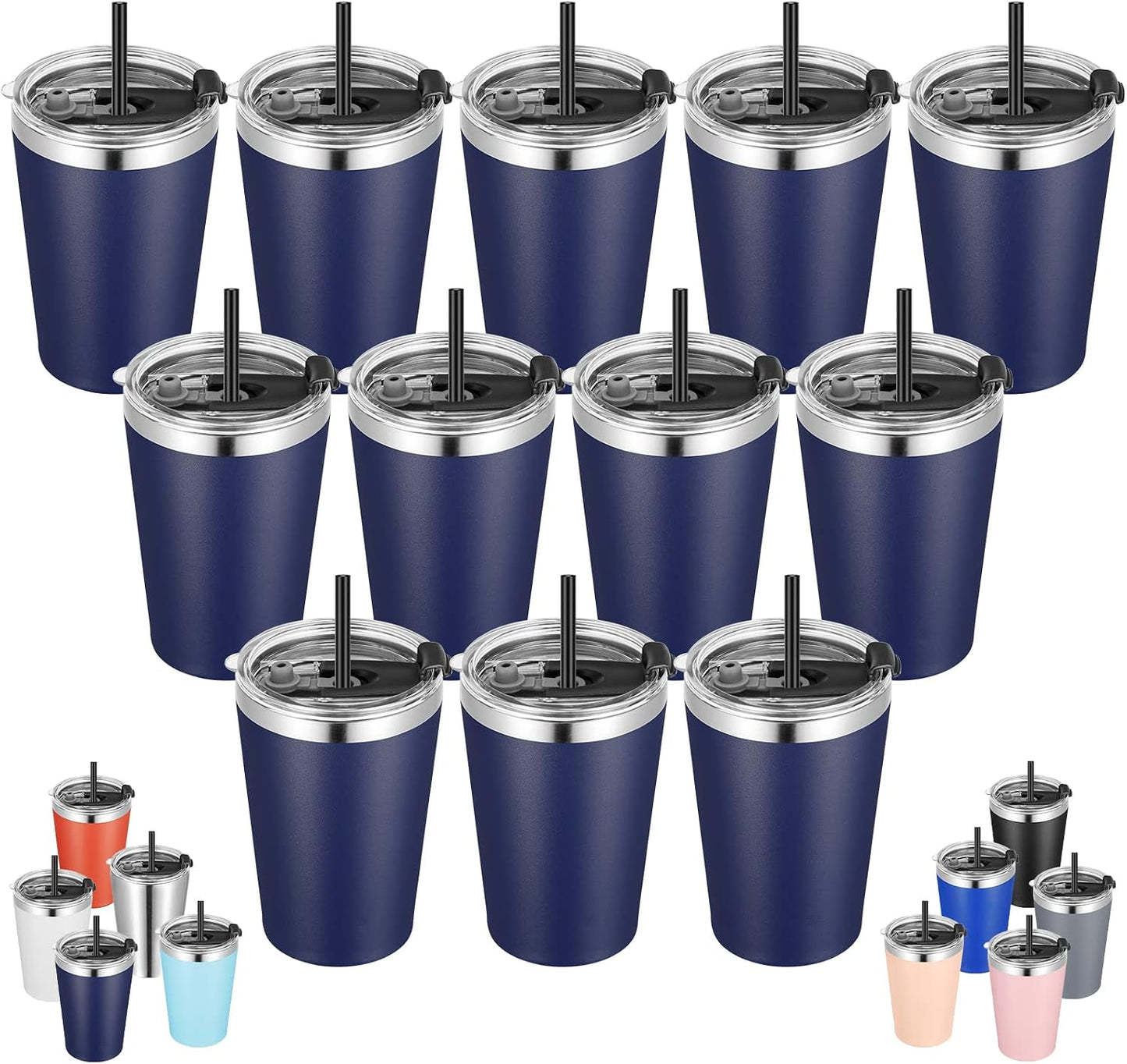 12oz Tumbler Stainless Steel Tumbler bulk Vacuum Insulated Double Wall Travel Tumbler with Lid and Straw Reusable Tumbler, Grey 1 Pack