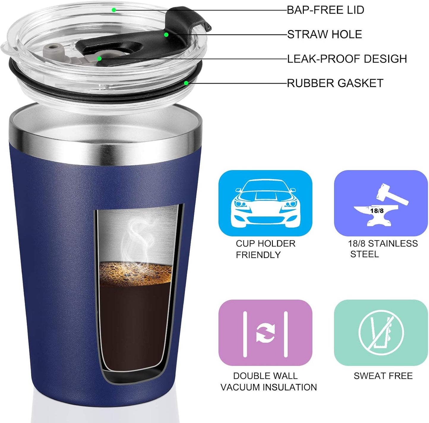 12oz Tumbler Stainless Steel Tumbler bulk Vacuum Insulated Double Wall Travel Tumbler with Lid and Straw Reusable Tumbler, Grey 1 Pack