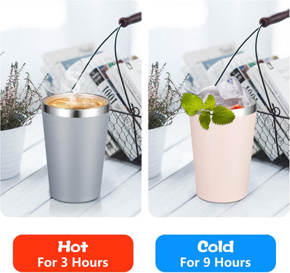 12oz Tumbler Stainless Steel Tumbler bulk Vacuum Insulated Double Wall Travel Tumbler with Lid and Straw Reusable Tumbler, Grey 1 Pack