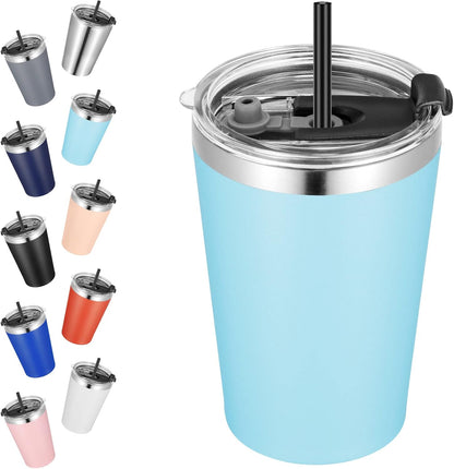 12oz Tumbler Stainless Steel Tumbler bulk Vacuum Insulated Double Wall Travel Tumbler with Lid and Straw Reusable Tumbler, Grey 1 Pack