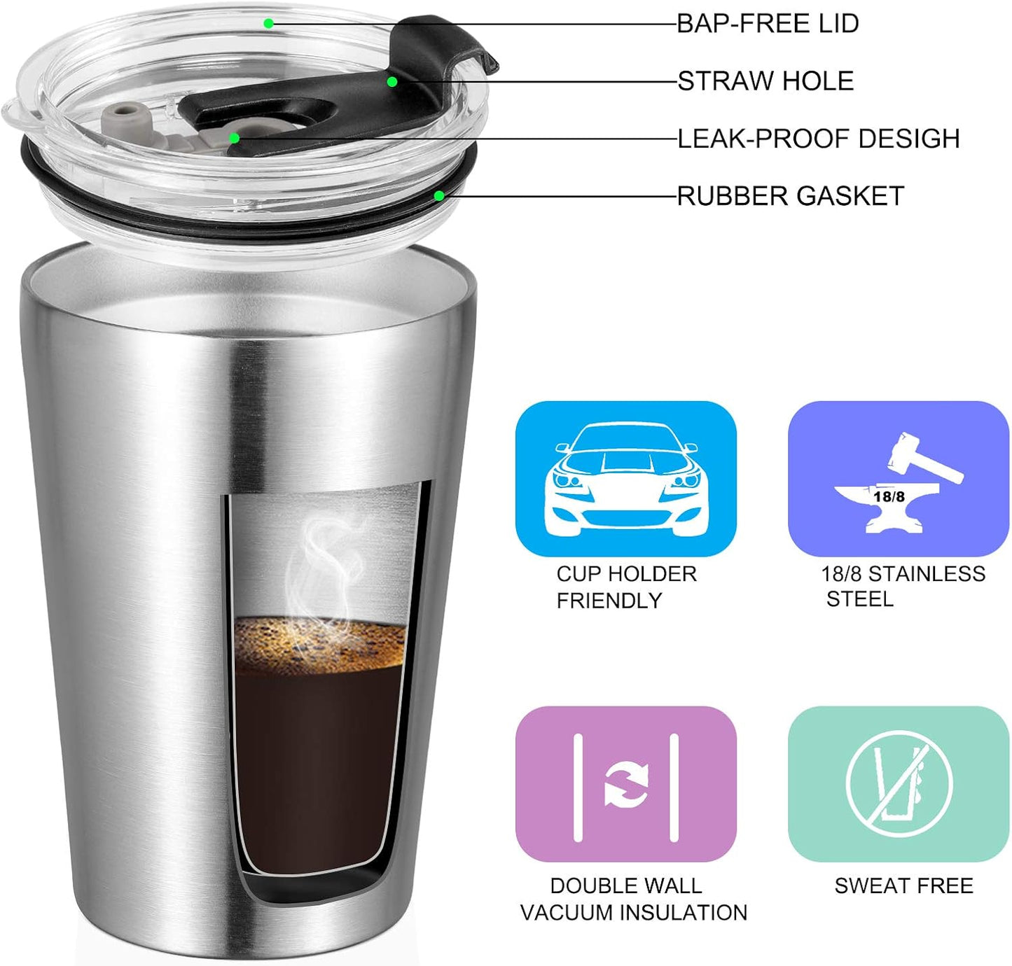 12oz Tumbler Stainless Steel Tumbler bulk Vacuum Insulated Double Wall Travel Tumbler with Lid and Straw Reusable Tumbler, Grey 1 Pack
