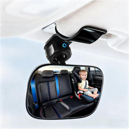 Baby Car Mirror, 360° Adjustable Clip-on Vehicle Wide Angle Convex Mirror, Automotive Interior Rearview Accessories for Viewing Rear Passengers, Universal for SUV Truck Sedan