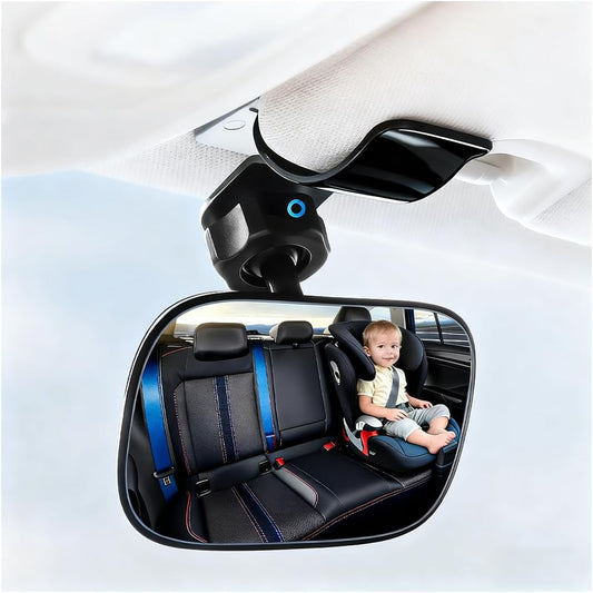 Baby Car Mirror, 360° Adjustable Clip-on Vehicle Wide Angle Convex Mirror, Automotive Interior Rearview Accessories for Viewing Rear Passengers, Universal for SUV Truck Sedan