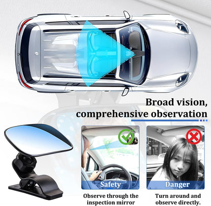Baby Car Mirror, 360° Adjustable Clip-on Vehicle Wide Angle Convex Mirror, Automotive Interior Rearview Accessories for Viewing Rear Passengers, Universal for SUV Truck Sedan