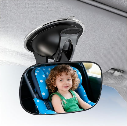 Baby Car Mirror, 360° Adjustable Clip-on Vehicle Wide Angle Convex Mirror, Automotive Interior Rearview Accessories for Viewing Rear Passengers, Universal for SUV Truck Sedan