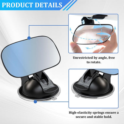 Baby Car Mirror, 360° Adjustable Clip-on Vehicle Wide Angle Convex Mirror, Automotive Interior Rearview Accessories for Viewing Rear Passengers, Universal for SUV Truck Sedan