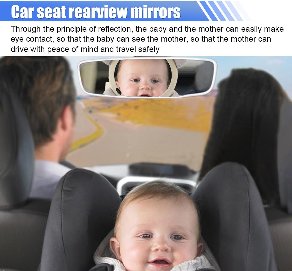 Rear Facing Baby Car Mirror, Plush Cute Wide View Vehicle Backseat Viewer, Shake-proof Baby in Sight Carseat Mirrors, Cartoon Animal Shatterproof Safety Observation Rearview Mirror (Elephant)