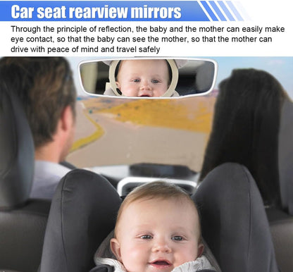 Rear Facing Baby Car Mirror, Plush Cute Wide View Vehicle Backseat Viewer, Shake-proof Baby in Sight Carseat Mirrors, Cartoon Animal Shatterproof Safety Observation Rearview Mirror (Elephant)