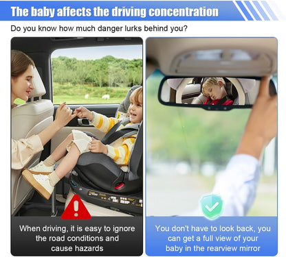 Rear Facing Baby Car Mirror, Plush Cute Wide View Vehicle Backseat Viewer, Shake-proof Baby in Sight Carseat Mirrors, Cartoon Animal Shatterproof Safety Observation Rearview Mirror (Elephant)