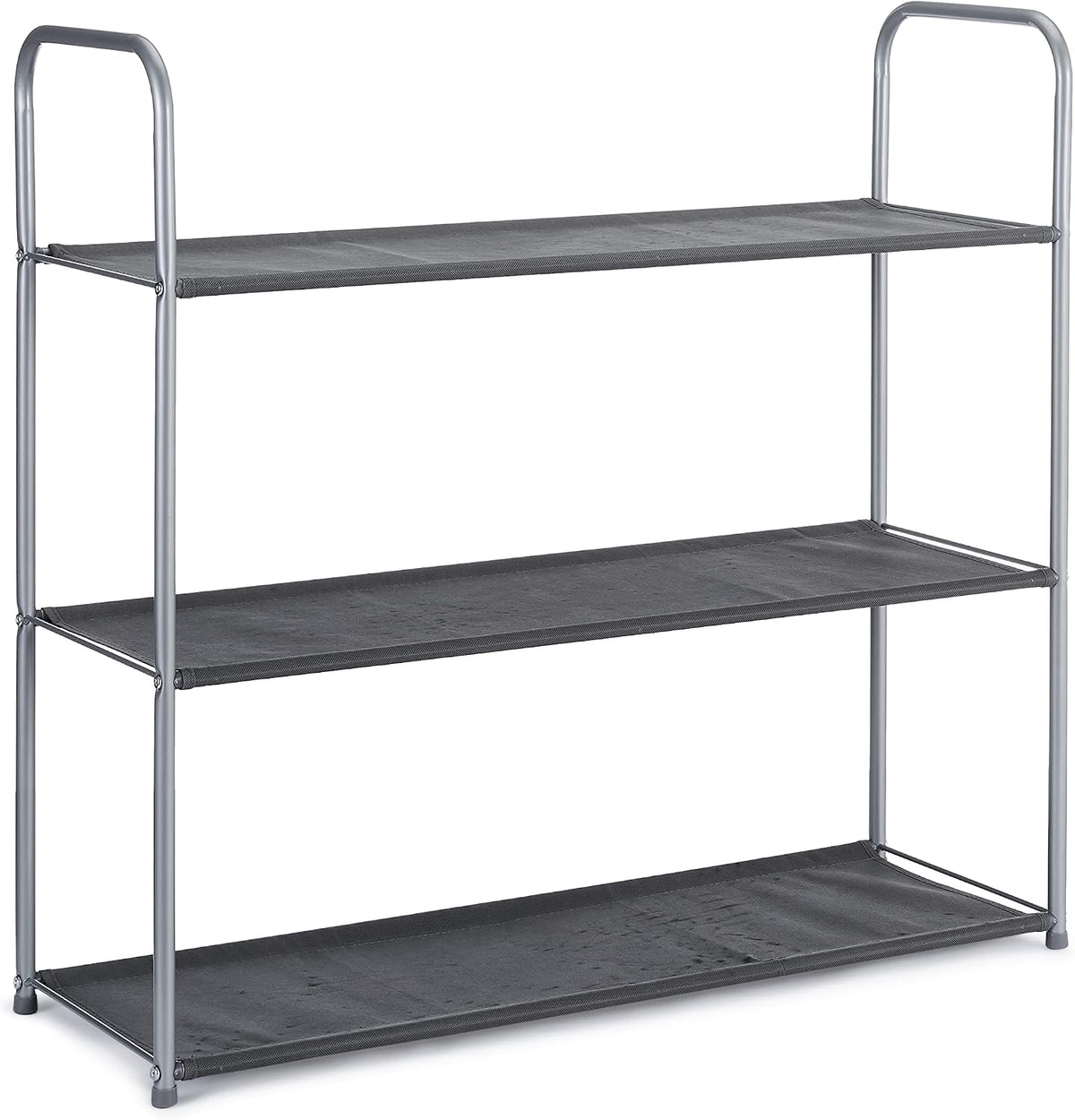 Freestanding Closet Organizer with Fabric Bins, Drawers and 3 Shelves, Easy to Assemble, Grey, 32.7" x 12.2" x 31"