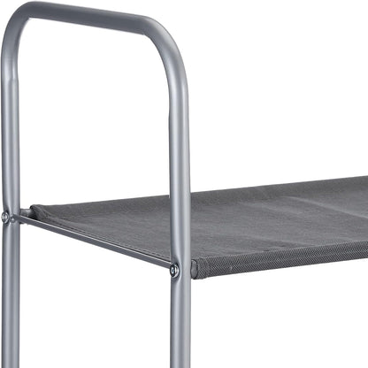 Freestanding Closet Organizer with Fabric Bins, Drawers and 3 Shelves, Easy to Assemble, Grey, 32.7" x 12.2" x 31"