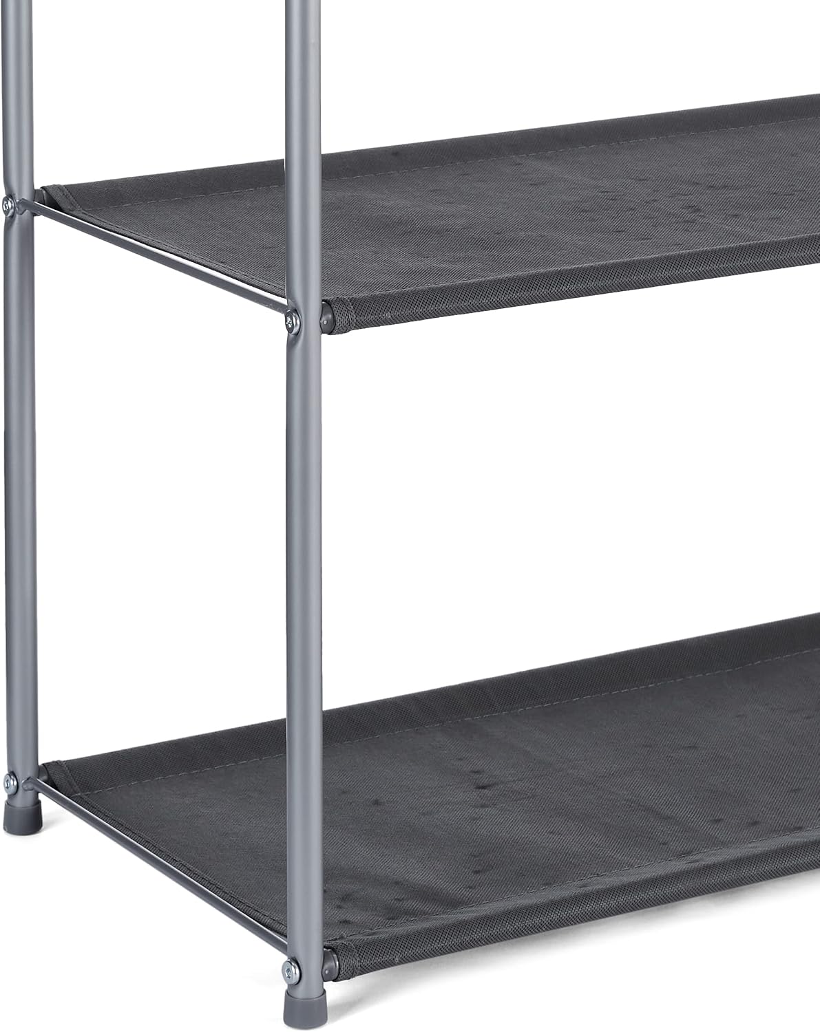 Freestanding Closet Organizer with Fabric Bins, Drawers and 3 Shelves, Easy to Assemble, Grey, 32.7" x 12.2" x 31"