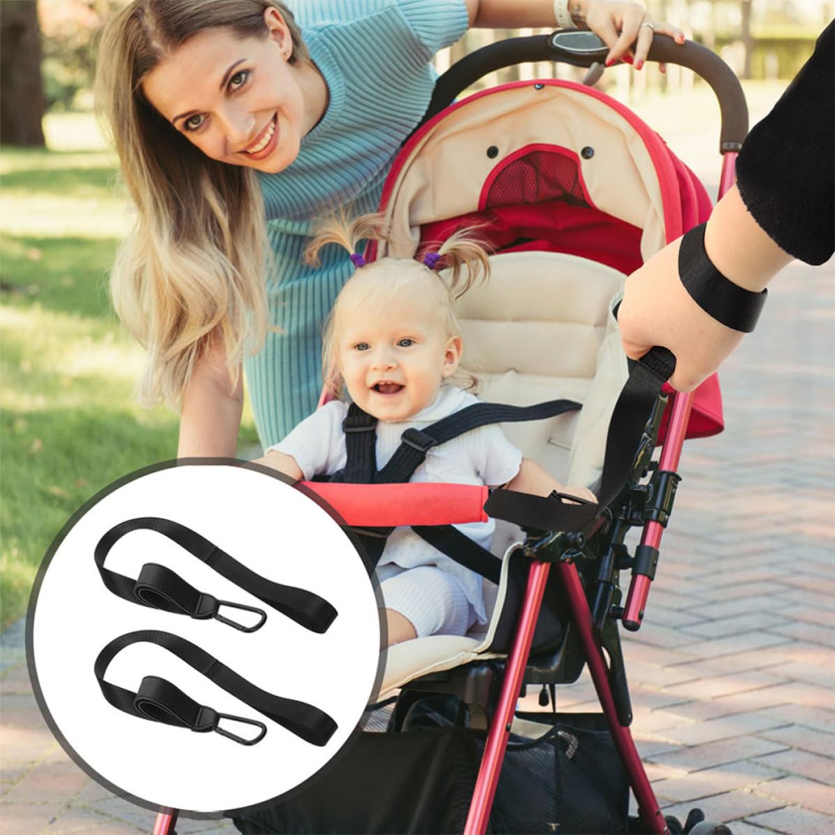 4pcs Adjustable Stroller Safety Wrist Straps for Stroller and Handle Hand Leashes for Pram and Dog Accessories Portable