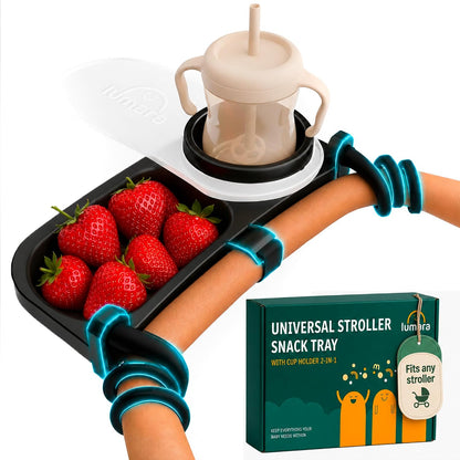 Universal Stroller Snack Tray with Cup Holder - Baby Tray Attachment 2 in 1