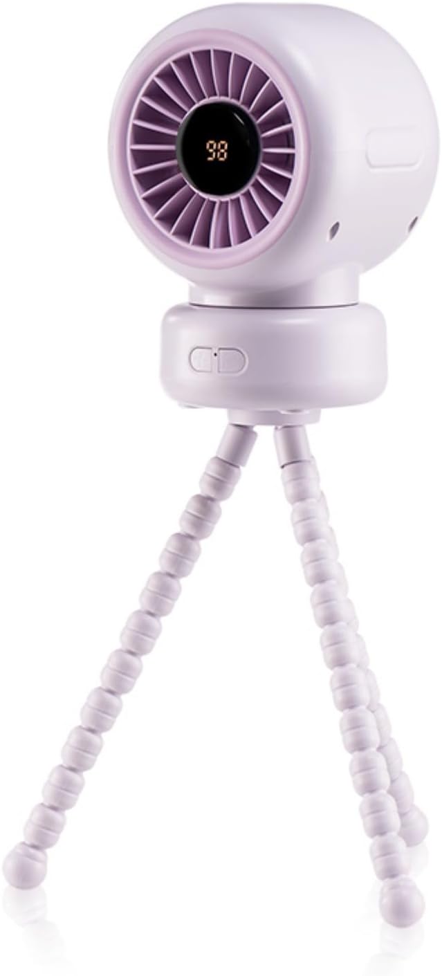 Portable Stroller Fan for Baby, 90° Oscillating Quiet Rechargeable Fan