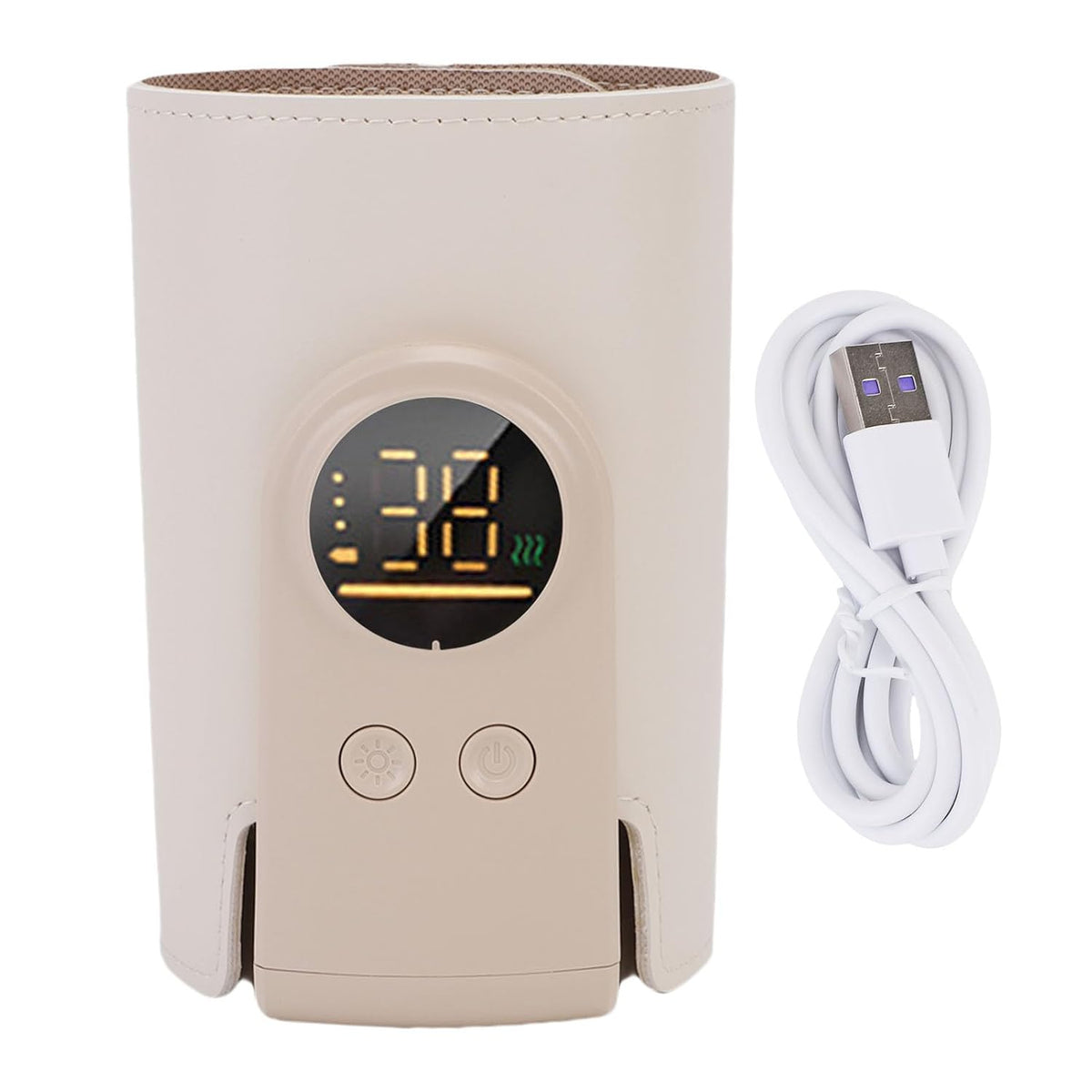 Portable Bottle Warmer, Rechargeable Cordless Fast Heating Bottle Warmer Sleeve, ABS PU Milk 10000mAh 100.4 to 122°F 48H Keep Warm for Travel Home Infant Feeding