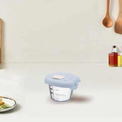 Baby Glass Food Bowls 2pcs 6oz 180ml round Blue