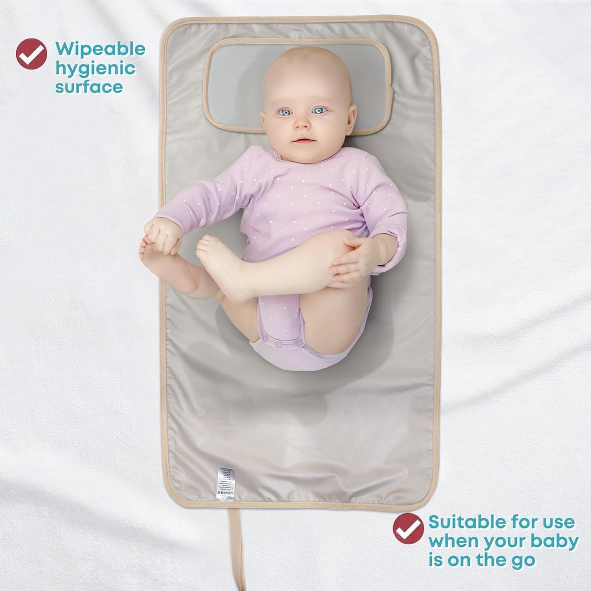 Portable Changing Pad – Waterproof, Washable & Easy Wipe Clean, Foldable Travel Baby Changing Mat for Diaper Bag, Compact & Lightweight, Must-Have for Newborns (Urchin Pattern)