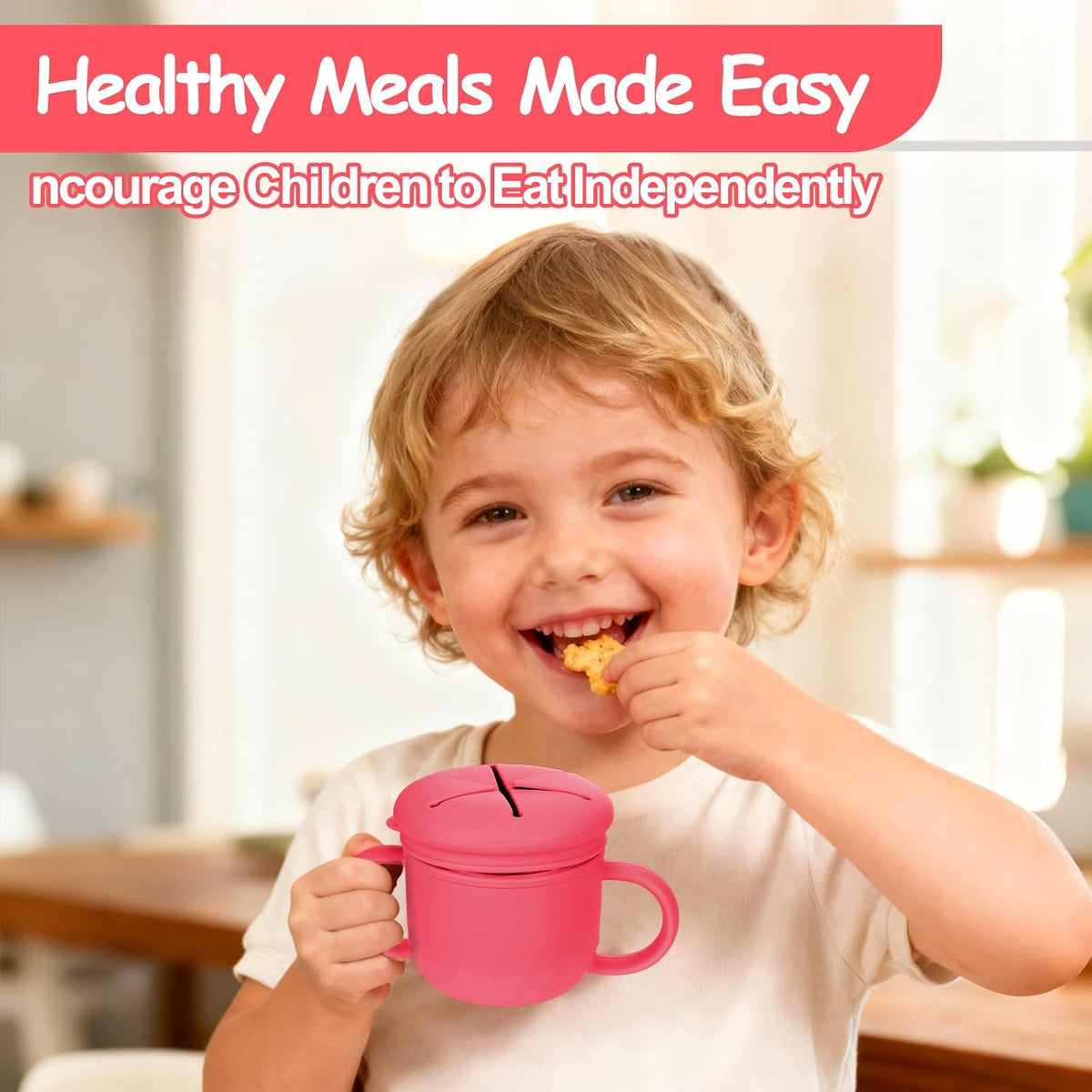 2-Pack Stainless Steel Snack Containers, 4-in-1 Spill proof Snack Cups With Silicone Lid and Handle, Dishwasher Safe Travel Snack Containers for Kids and Infants (Purple + Gray)
