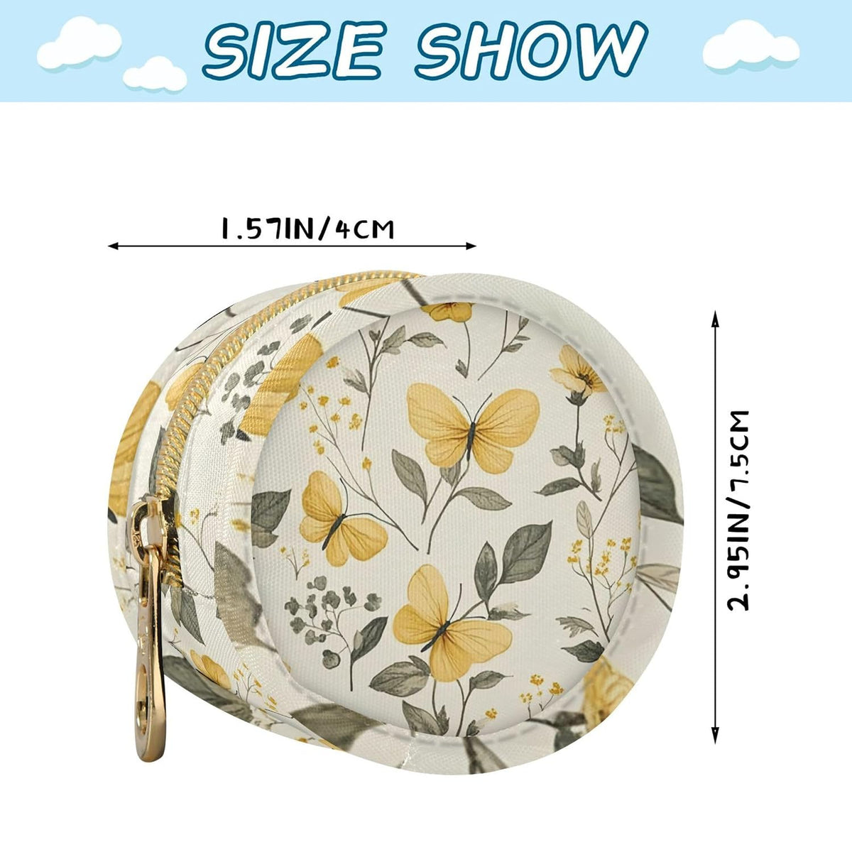 Wildflowers and Butterflies Baby Pacifier Holder Case, Dustproof Portable Storage Box for Diaper Bag Purse, Pacifier Storage Container for Boys & Girls