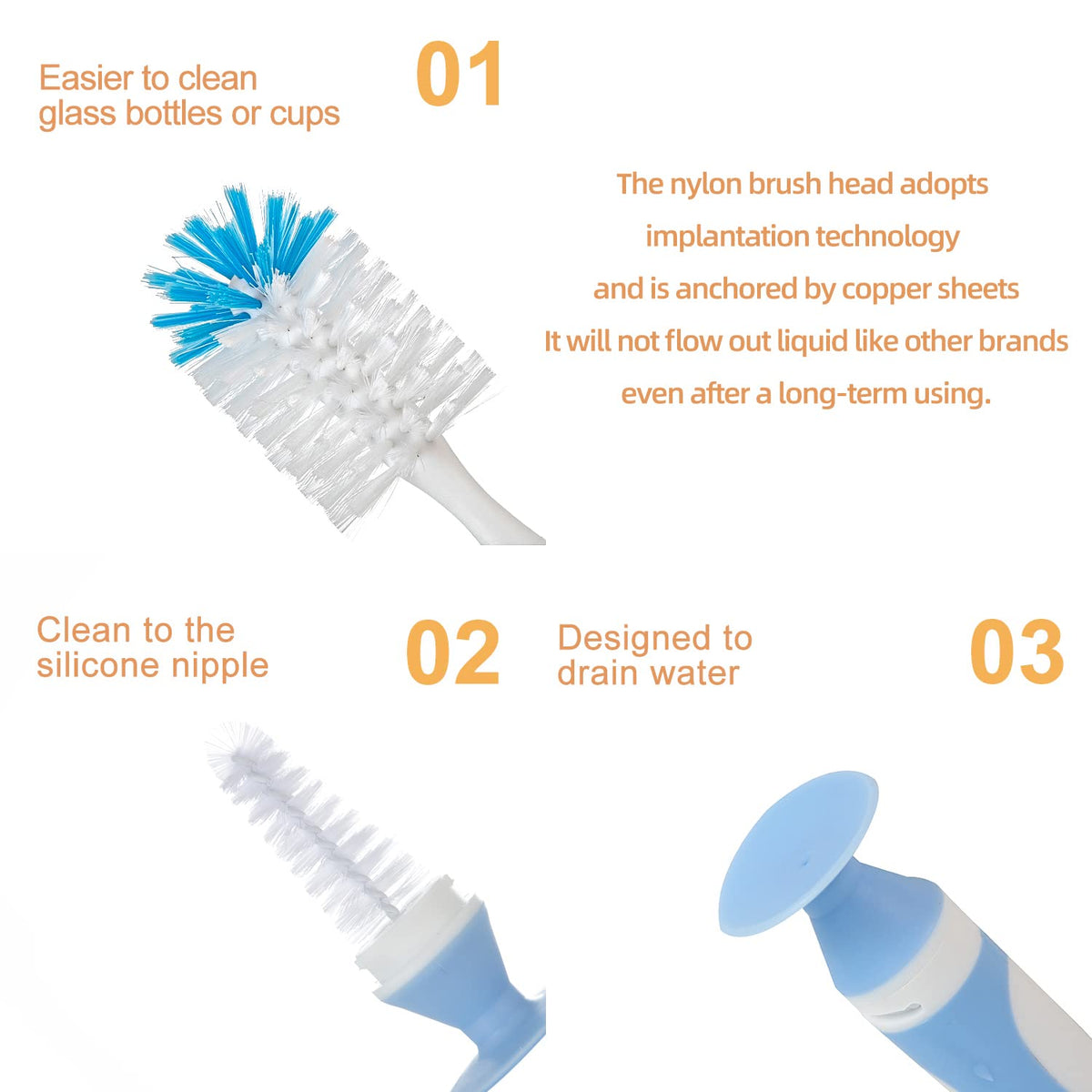 Multifunctional Cleaning Brush, Baby Bottle Brush, Bottle Brush Cleaner