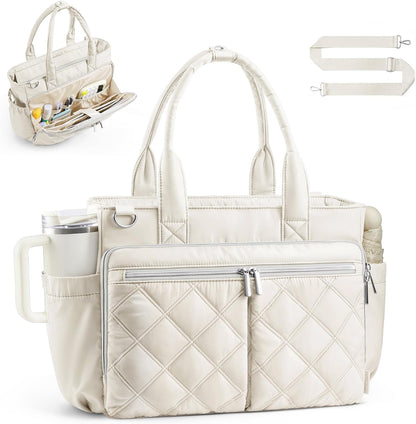 Teacher Tote Bag for Women Quilted Laptop Work Handbag for Travel