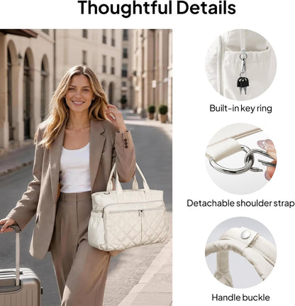 Teacher Tote Bag for Women Quilted Laptop Work Handbag for Travel
