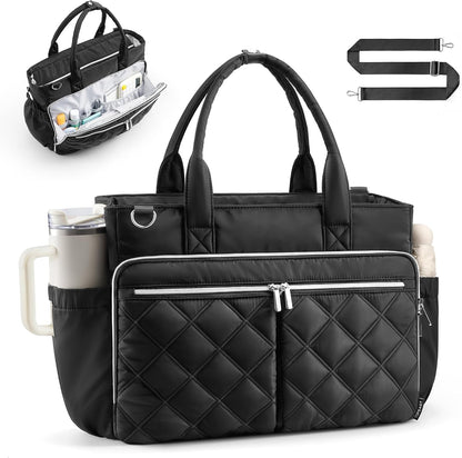 Teacher Tote Bag for Women Quilted Laptop Work Handbag for Travel