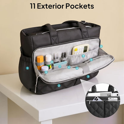 Teacher Tote Bag for Women Quilted Laptop Work Handbag for Travel