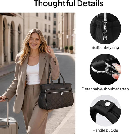 Teacher Tote Bag for Women Quilted Laptop Work Handbag for Travel