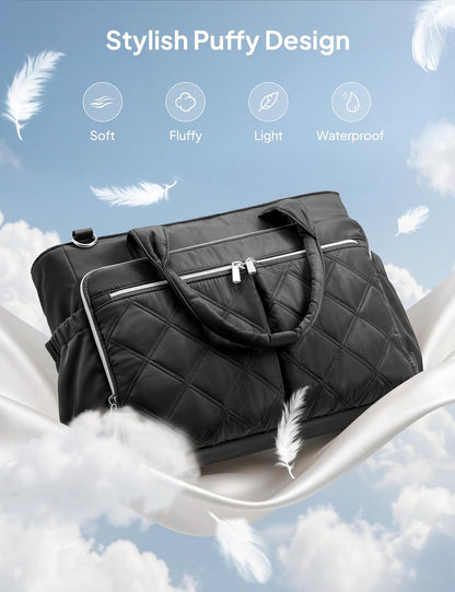 Teacher Tote Bag for Women Quilted Laptop Work Handbag for Travel