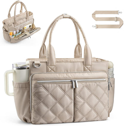 Teacher Tote Bag for Women Quilted Laptop Work Handbag for Travel