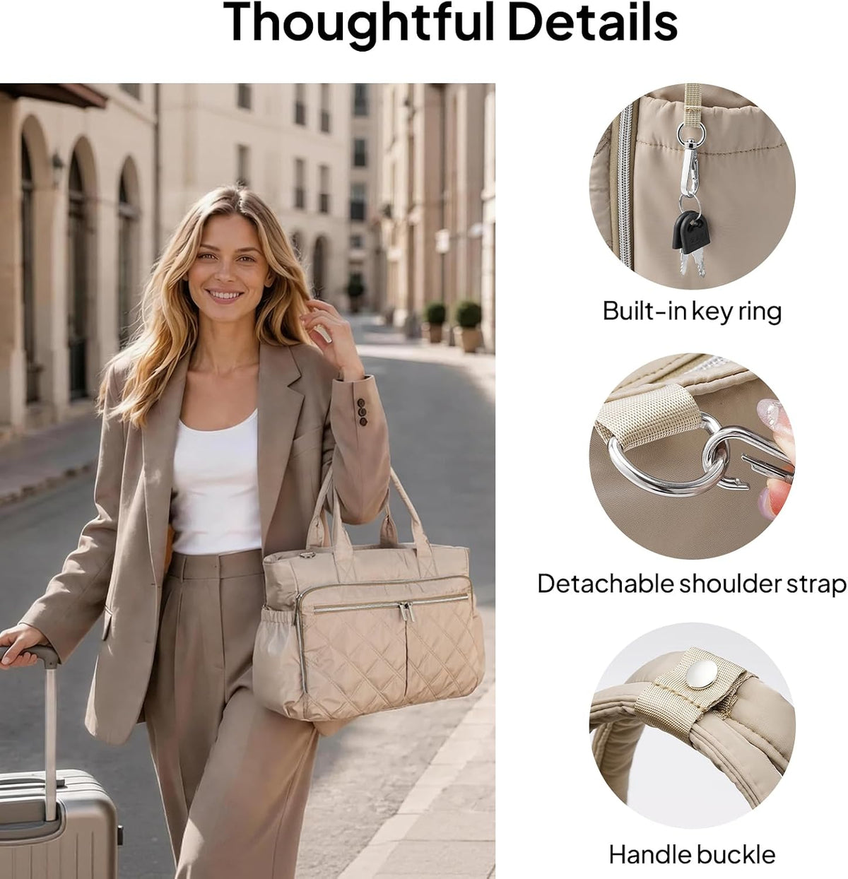 Teacher Tote Bag for Women Quilted Laptop Work Handbag for Travel